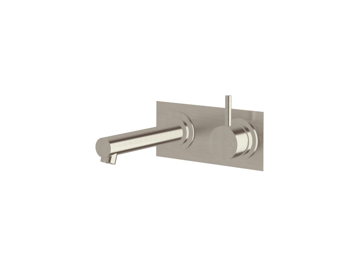 Sussex Scala Straight Wall Basin Mixer Tap System Right Hand Mixer Tap 160mm Outlet LUX PVD Brushed Oyster Nickel (6 Star)