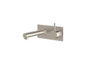 Sussex Scala Straight Wall Basin Mixer Tap System Right Hand Mixer Tap 160mm Outlet LUX PVD Brushed Oyster Nickel (6 Star)