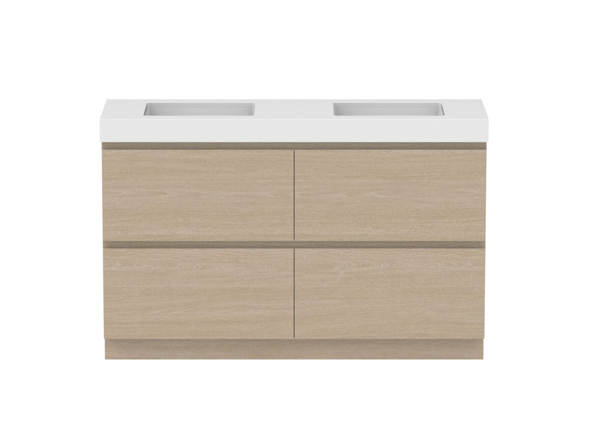 Hero - Posh Domaine All-Drawer Twin 1500mm Floor Mounted Vanity Unit Double Bowl 90mm Top