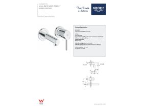 Technical Guide - GROHE Concetto Wall Bath Mixer Set 147mm Chrome