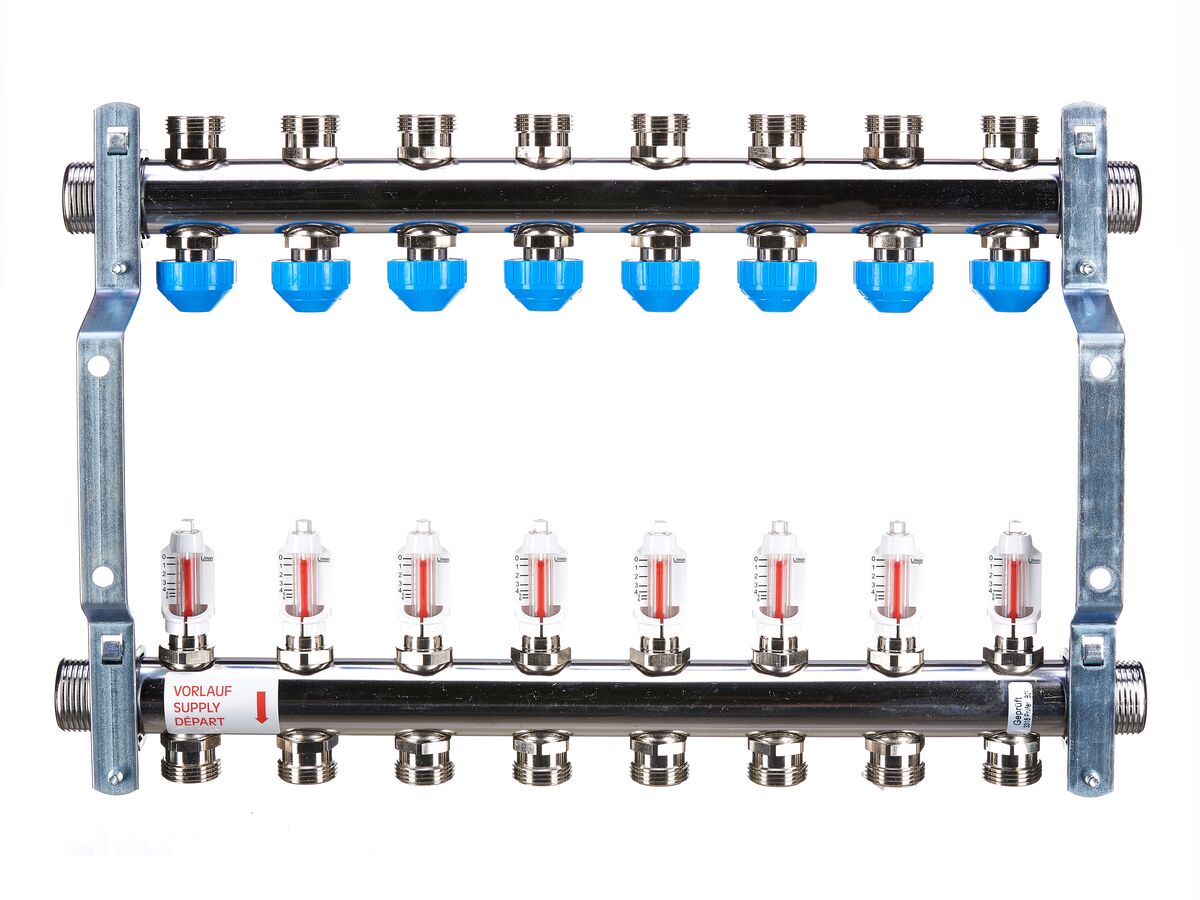 Rehau Manifold Flowmeter HKV-D Stainless Steel 8 Circuits