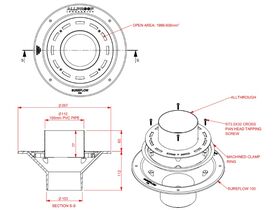 Sureflow Balcony Flange with Open Stainless Steel Ring For 100mm Downpipe
