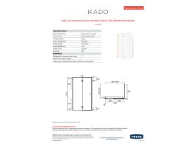 Specification Sheet - Kado Lux Frameless Enclosure with Wall Channel 1200 x 900mm Brushed Brass