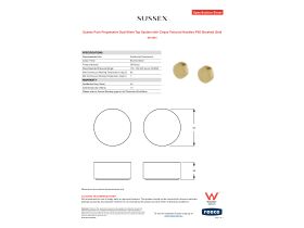 Specification Sheet - Sussex Pure Progressive Dual Mixer Tap System with Cirque Textured Handles PVD Brushed Gold