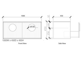 ISSY Halo III Vanity Unit with Two Soft Close Drawers and Internal Shelf, With Handle 1000widex450deepx450high