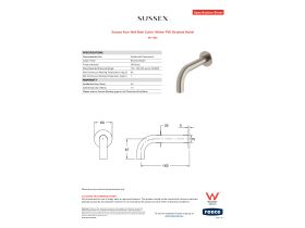 Specification Sheet - Sussex Pure Wall Bath Outlet 160mm PVD Brushed Nickel