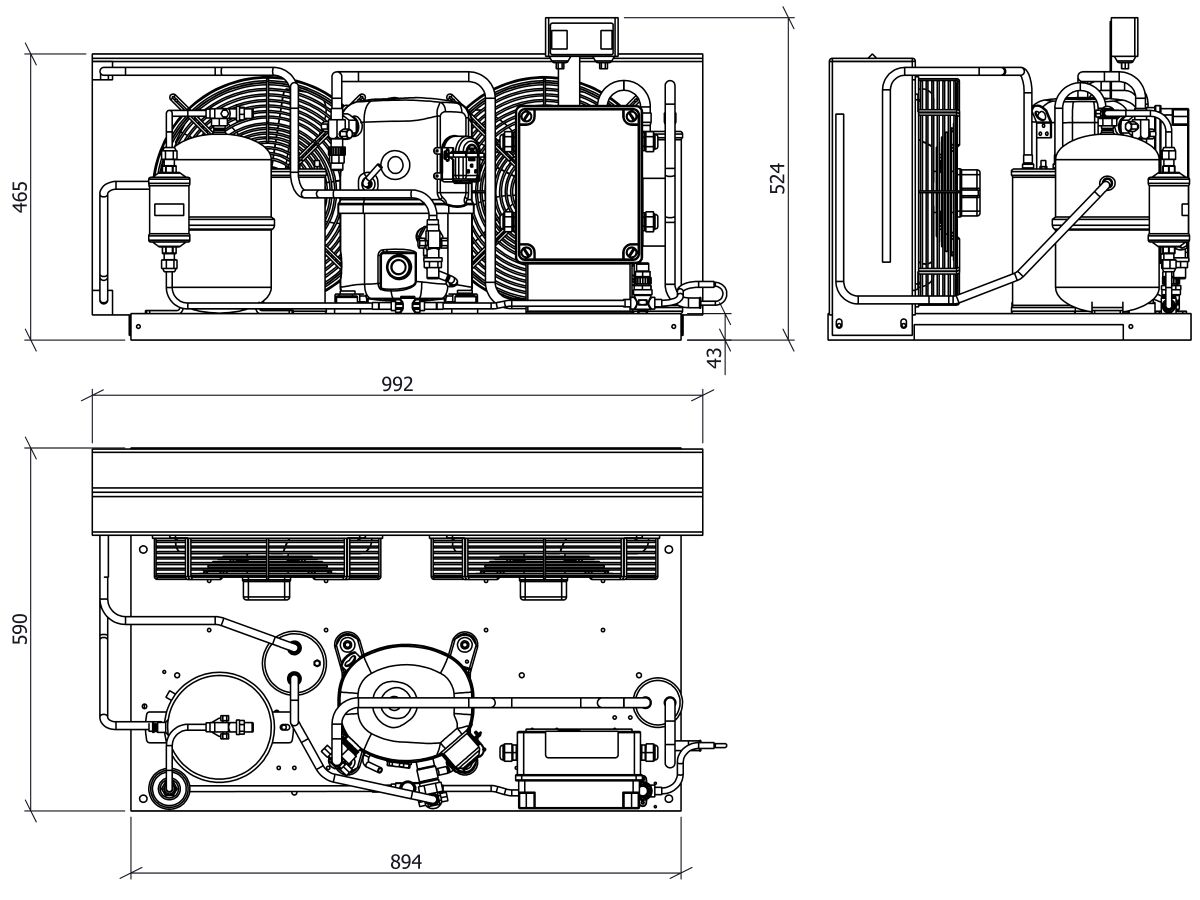 Tecumseh Evo Condensing Unit 2.5Hp R404 LBP EPCL2511Z-XC-1PH