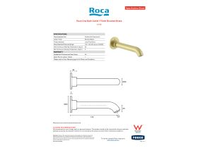 Specification Sheet - Roca Ona Bath Outlet 175mm Brushed Brass