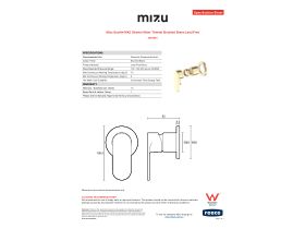 Specification Sheet - Mizu Soothe MK2 Shower Mixer Trimset Brushed Brass Lead Free