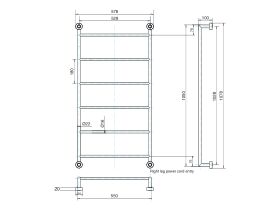 Mizu Drift Heated Towel Rail 550mm x 1050mm Polished Stainless Steel
