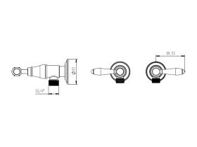 Milli Voir Washing Machine Stops Lever Handle with Porcelain Handles