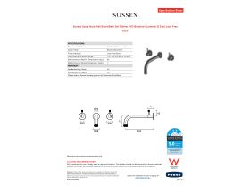 Specification Sheet - Sussex Scala Nova Wall Basin/Bath Set 200mm PVD Brushed Gunmetal (5 Star) Lead Free