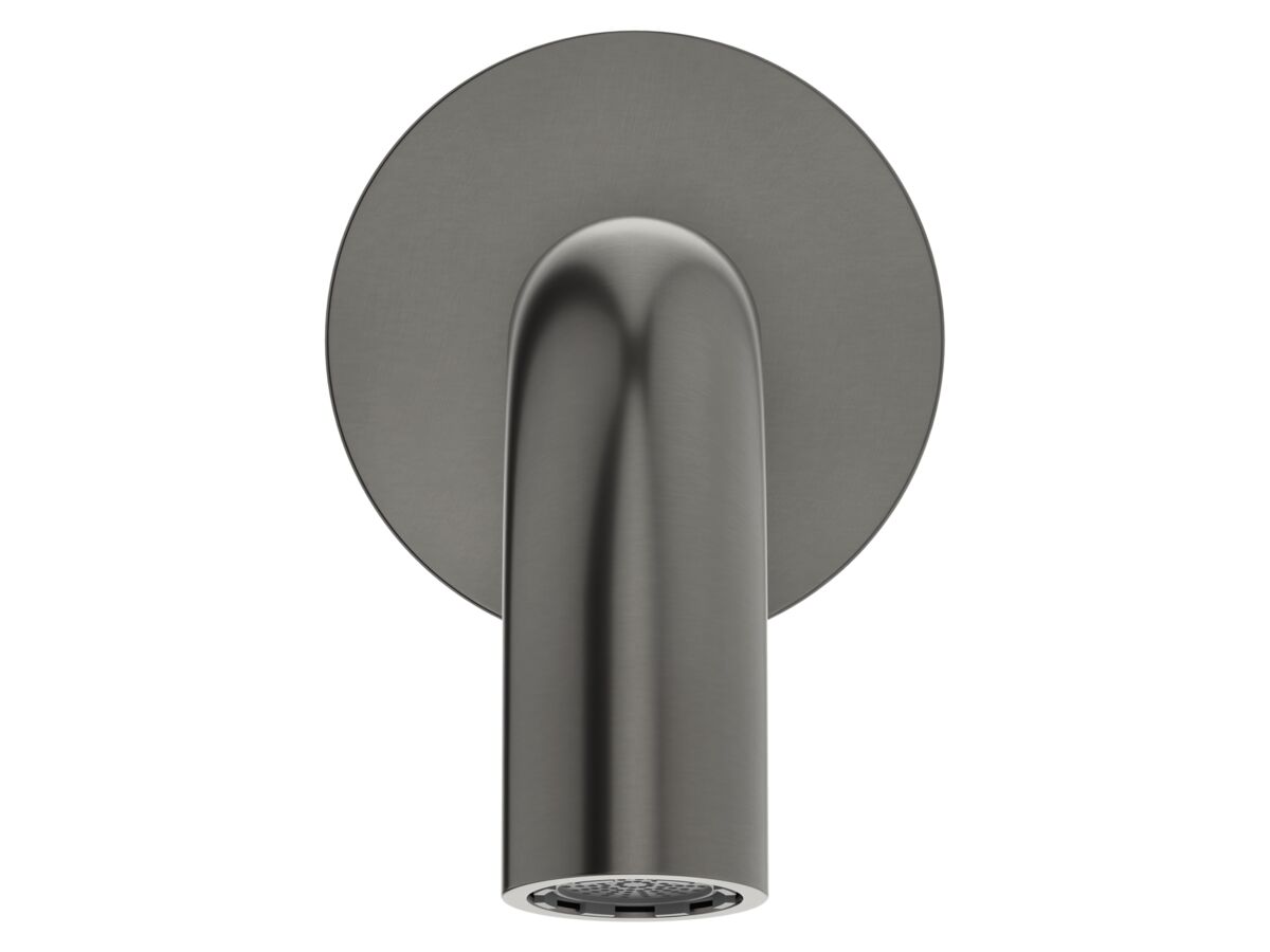 Supporting Image 2 - Mizu Drift Wall Basin/Bath Outlet Curve Spout 110mm Brushed Gunmetal (6 Star) Lead Free - Front