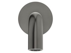 Supporting Image 2 - Mizu Drift Wall Basin/Bath Outlet Curve Spout 110mm Brushed Gunmetal (6 Star) Lead Free - Front