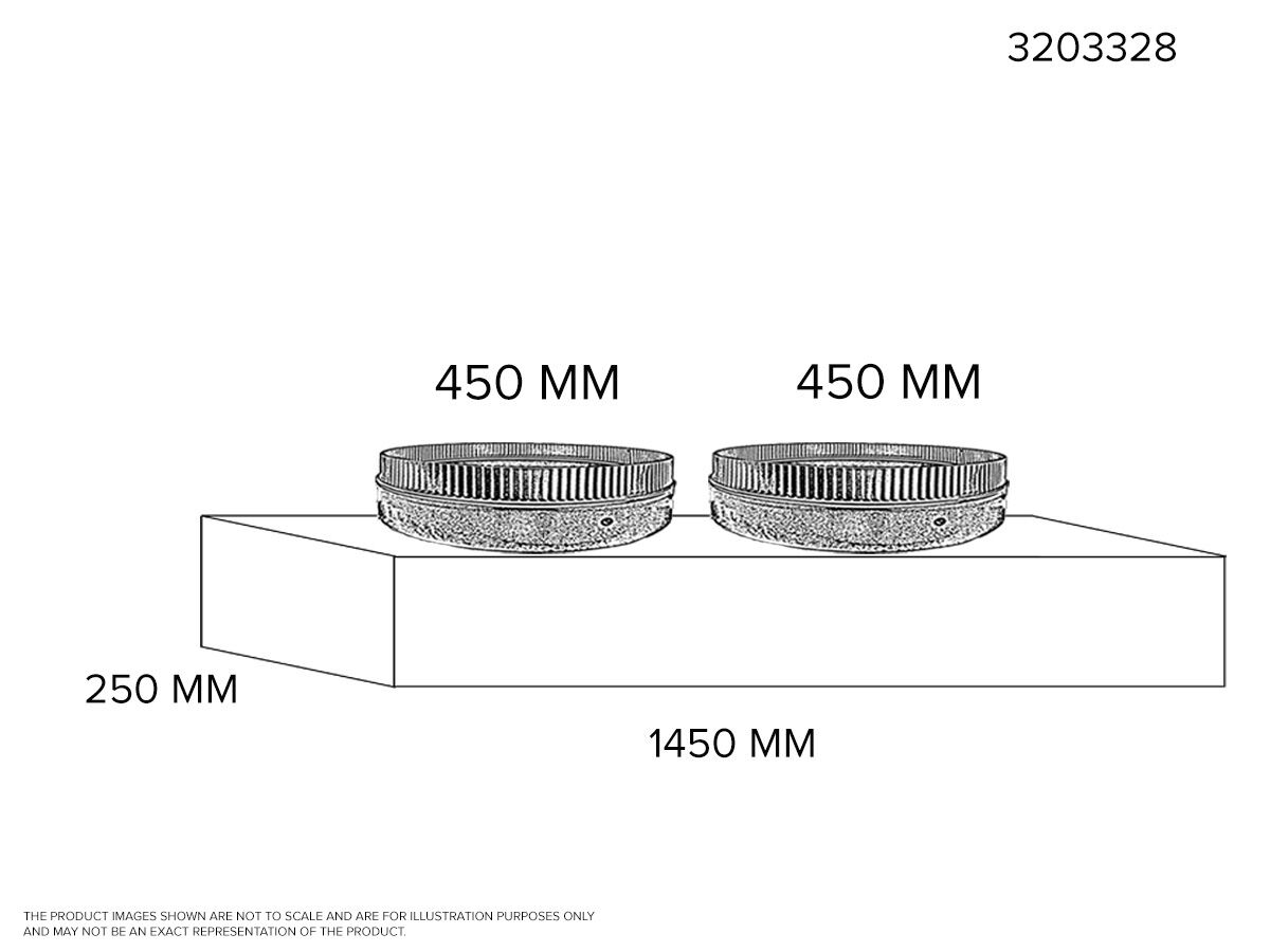 Supply Air Plenum 1450 x 250 with 2x450