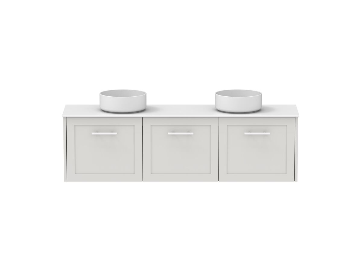 Hero - Kado Lux Ensuite All Door 1500mm Wall Hung Double Basin 12mm Durasein Top