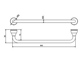 Milli Monument Edit Single Towel Rail 900mm