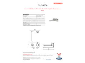 Specification Sheet - Sussex Scala Bath Mixer Tap Outlet System Straight 200mm Right Hand Operation Chrome