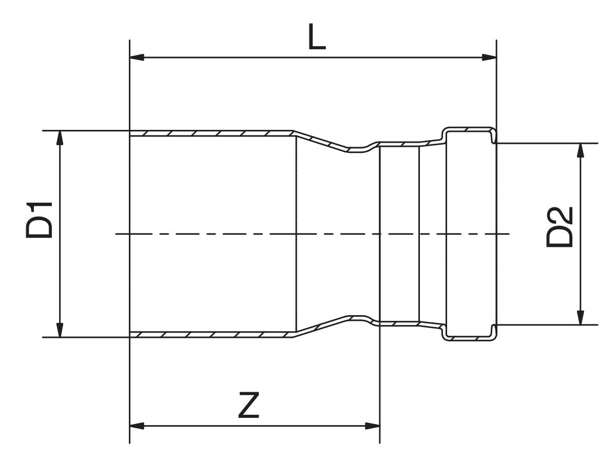 >B< Press XL Fitting Reducer