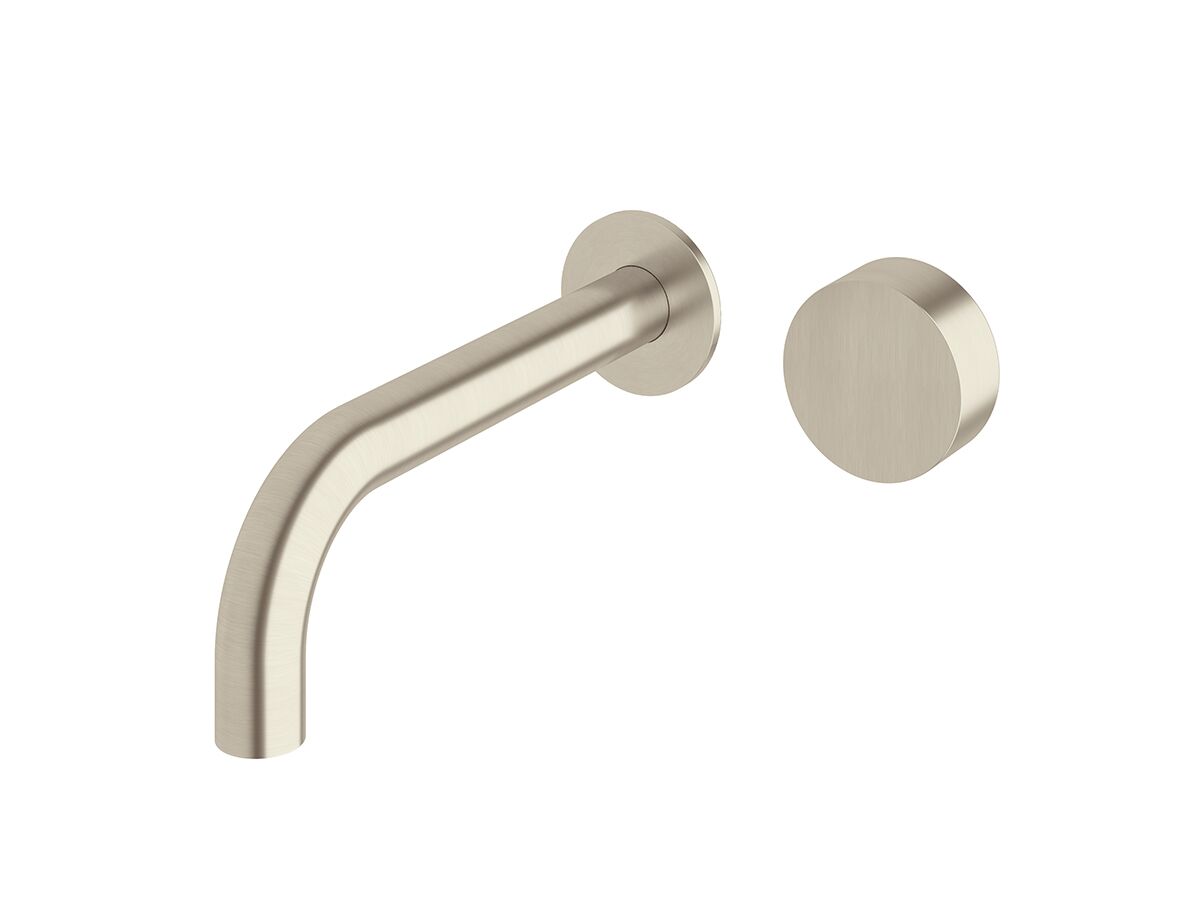 Sussex Pure Progressive Wall Basin Mixer Tap System 200mm PVD Brushed Nickel (3 Star)