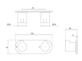 Technical Drawing - Faucet Strommen Vara Fin Wall Top Assembly Lead Free