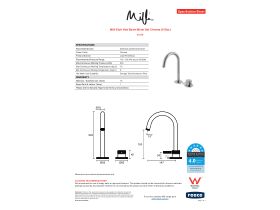 Specification Sheet - Milli Etch Hob Basin Mixer Set Chrome (6 Star)