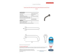 Specification Sheet - Sussex Scala 25mm Wall Outlet Curved 200mm Brushed Gunmetal (6 Star)