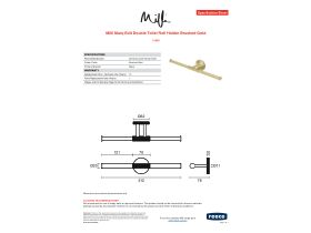 Specification Sheet - Milli Marq Edit Double Toilet Roll Holder Brushed Gold