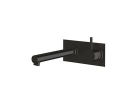 Sussex Scala Straight Wall Basin Mixer Tap System Right Hand Mixer Tap 200mm Outlet LUX PVD Matte Opium Black (6 Star)