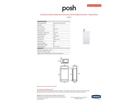Specification Sheet - Posh Solus 485mm Powder Room Vanity Unit with Kick Right Hand Bowl 1 Taphole White