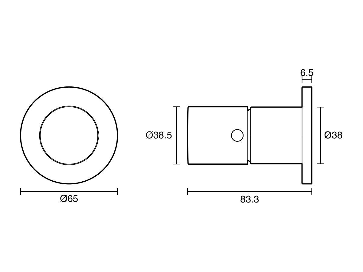 Technical Drawing  - Mizu Drift Dial Shower Mixer Tap Lead Free