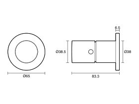 Technical Drawing  - Mizu Drift Dial Shower Mixer Tap Lead Free