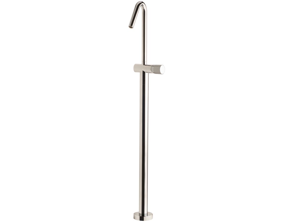 Sussex Pure Floor Mounted Bath Mixer Tap with Diamond Textured Handle Chrome