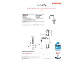 Specification Sheet - Scala Basin / Sink Mixer Square Small Left Hand Chrome (4 Star) Lead Free