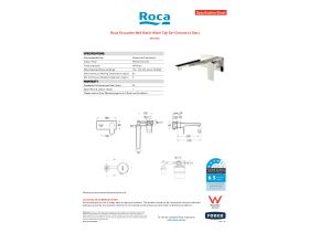 Specification Sheet - Roca Escuadra Wall Basin Mixer Tap Set Chrome (4 Star)