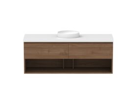 Hero - Posh Domaine 1500mm Wall Hung Vanity Unit All-Drawer Open Shelf Single Bowl 50mm Top