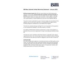 Warranty - Billi