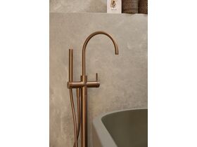 In Situ - Milli Etch Floor Mounted Bath Mixer with Handshower Brushed Bronze