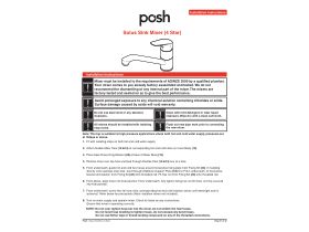 Installation Instructions - Posh Solus Standard Sink Mixer (4 Star)