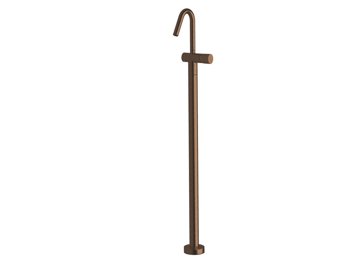 Sussex Pure Floor Mounted Bath/Basin Mixer Tap with Linear Textured Handle PVD Brushed Bronze (5 Star)