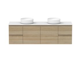 Hero - Posh Domaine 1800mm Wall Hung Vanity Unit Conventional Double Bowl 12mm Durasein Top