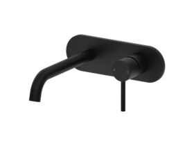 Mizu Drift Wall Basin/Bath Mixer Set Curve Matte Black (6 Star)