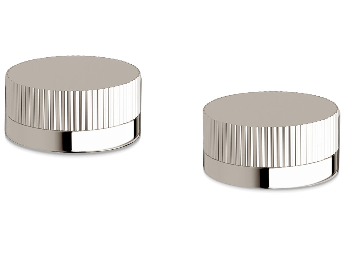 Sussex Pure Basin Top Assembly Taps with Linear Textured Handles Chrome