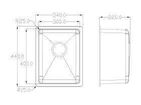 Memo Hugo Compact Sink No Taphole Stainless Steel