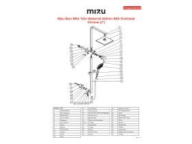 Component Listing - Mizu Bloc MK2 Twin Waterrail 200mm ABS Overhead Chrome (3 Star)