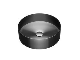 Kado Aspect Stainless Steel Basin Round 400mm with Plug & Waste Brushed Gunmetal