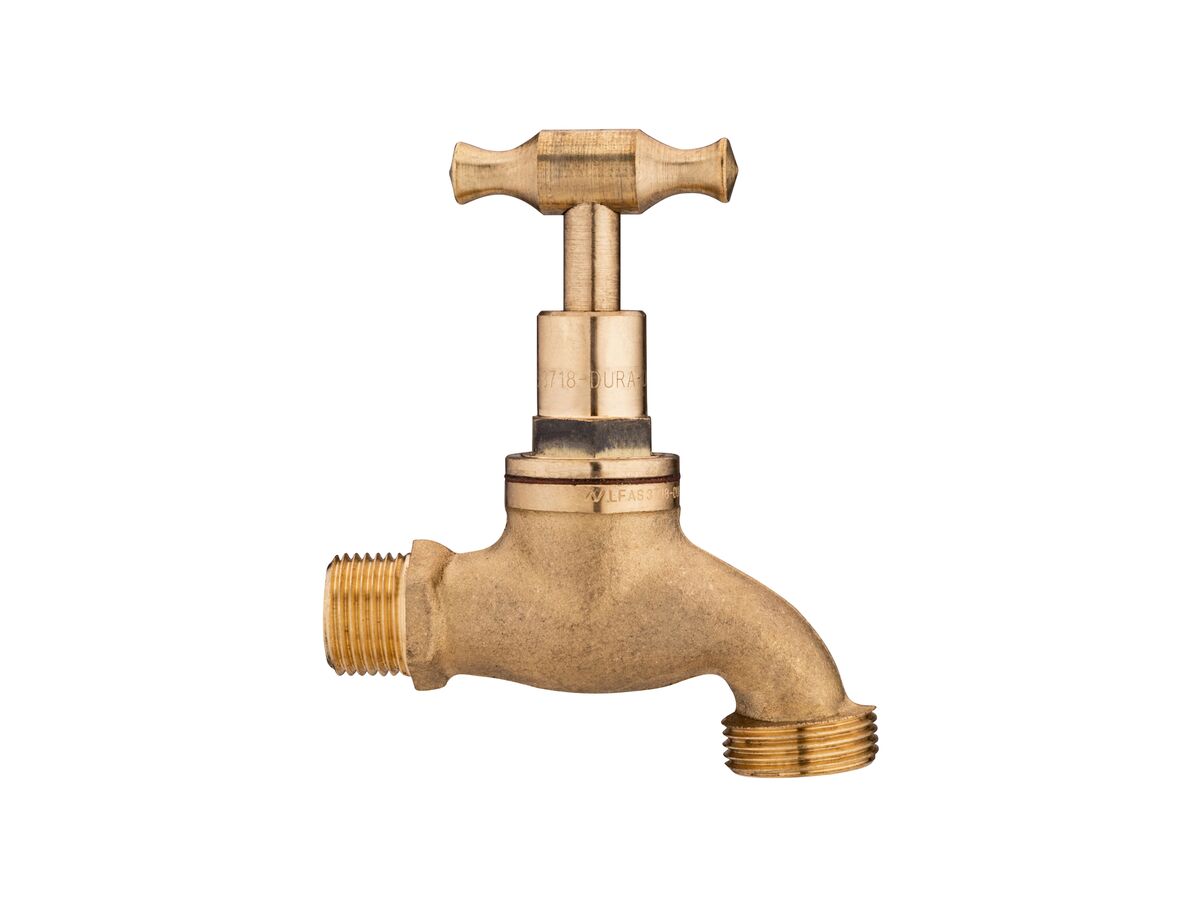 Hero - Dura Bib Hose Male T-Head Rough Brass (O-Ring) 15mm Lead Free