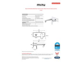 Specification Sheet - Mizu Silk Wall Basin/Bath Mixer Tap Set Trimset 188mm Chrome (6 Star) Lead Free