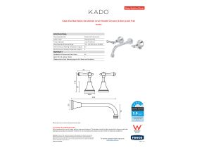Specification Sheet - Kado Era Wall Basin Set 250mm Lever Handle Chrome (5 Star) Lead Free