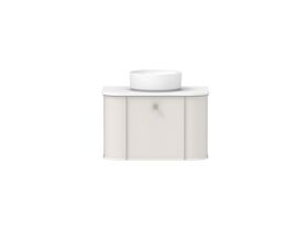 Supporting Image - Kado Era Double Curve All Door 750mm Wall Hung Vanity with Centre Basin 20mm Top Feather Grey